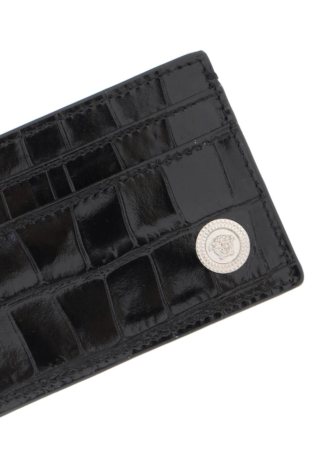 Medusa Biggie Croco Embossed Cardholder - Versace - Women