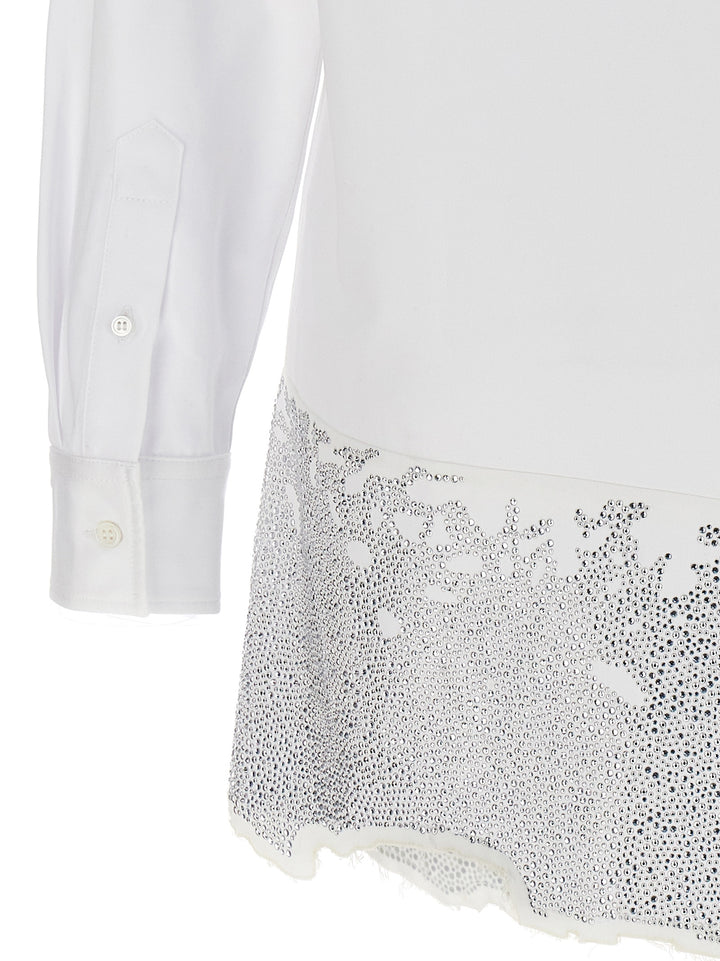 Rhinestone Chemisier Dress Dresses White