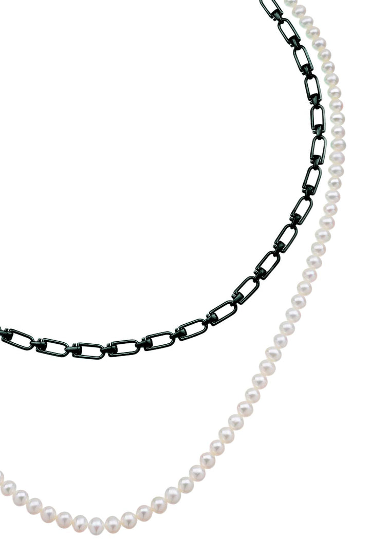 'Reine' Double Necklace With Pearls - EÉRA - Women