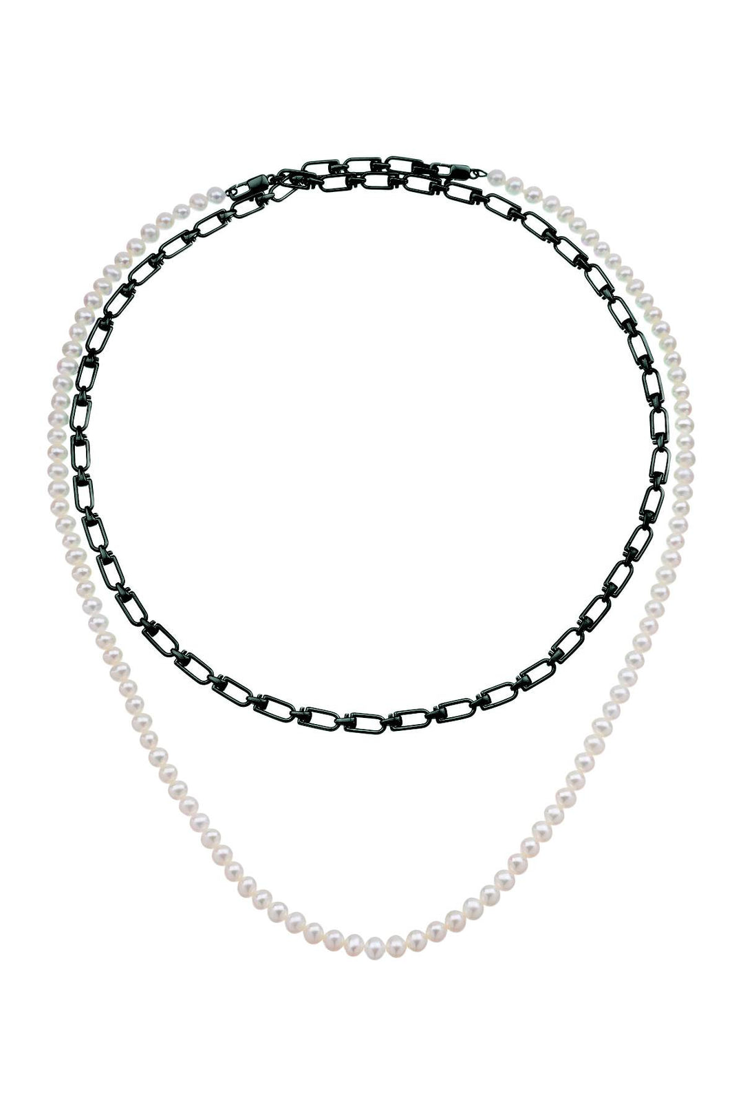 'Reine' Double Necklace With Pearls - EÉRA - Women