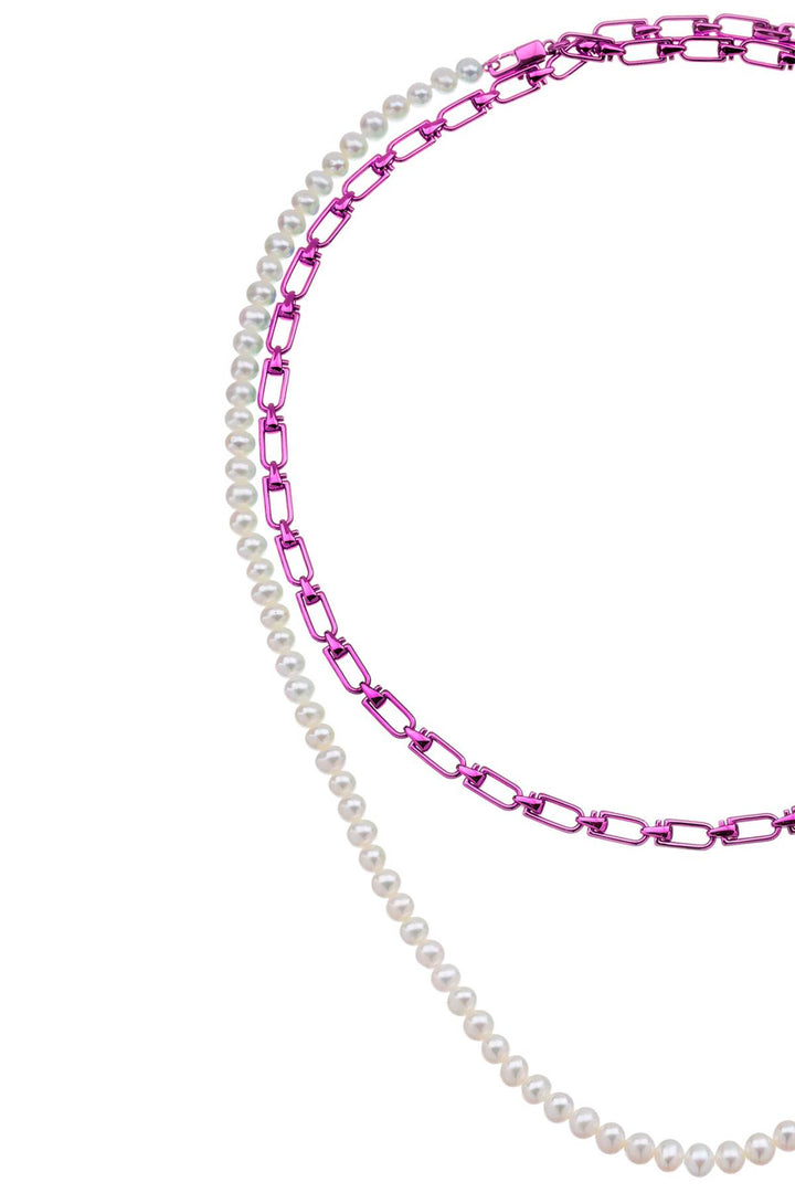 'Reine' Double Necklace With Pearls - EÉRA - Women