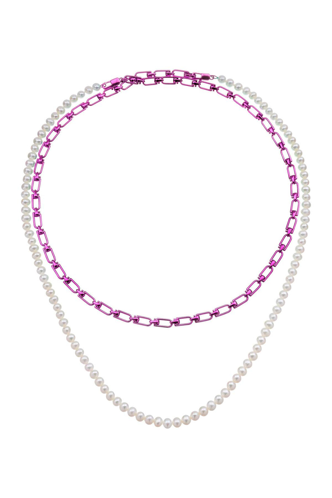 'Reine' Double Necklace With Pearls - EÉRA - Women