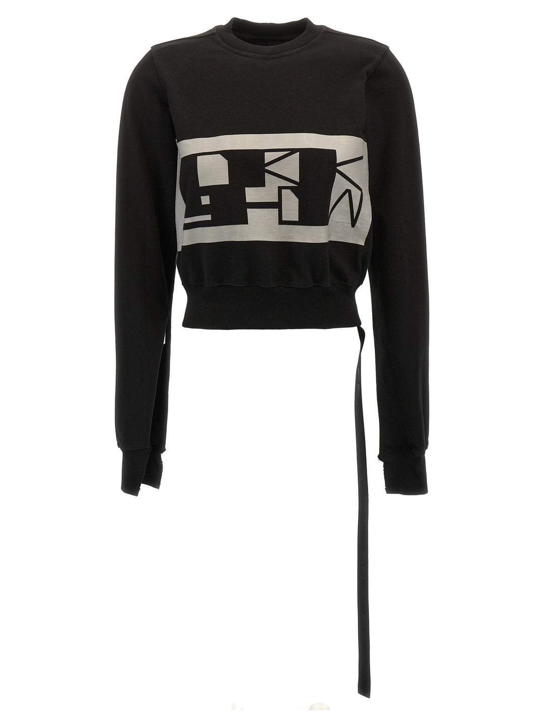 Logo Print Cropped Sweatshirt Black