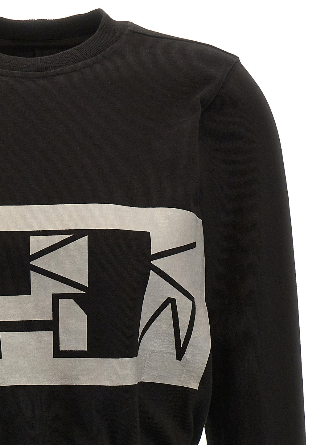 Logo Print Cropped Sweatshirt Black