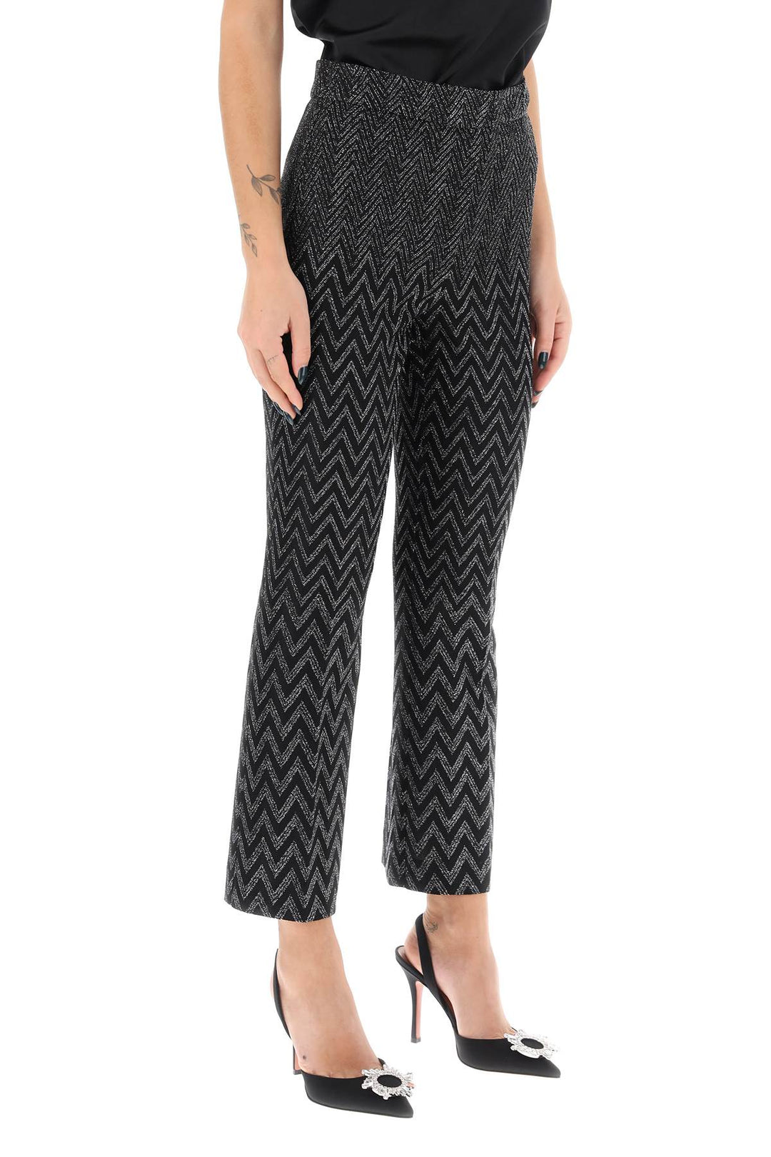 Cropped Pants With Lurex Zig Zag Pattern - Missoni - Women