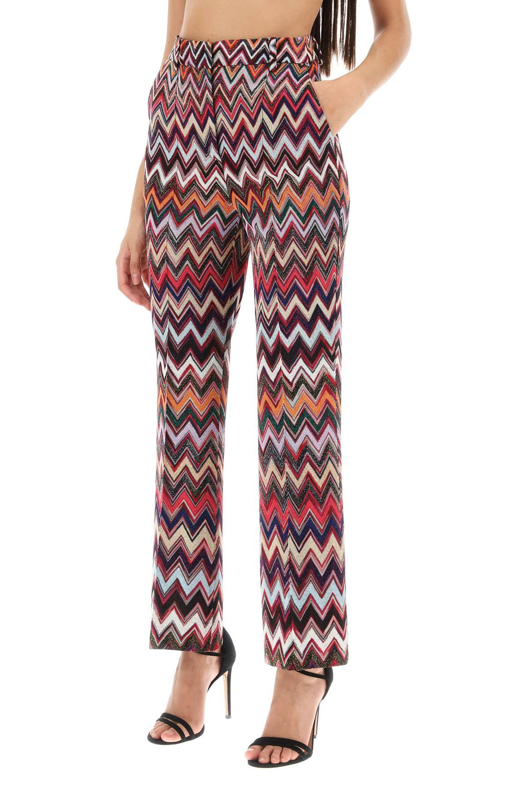 Pants In Lurex Knit With Herringbone Motif - Missoni - Women