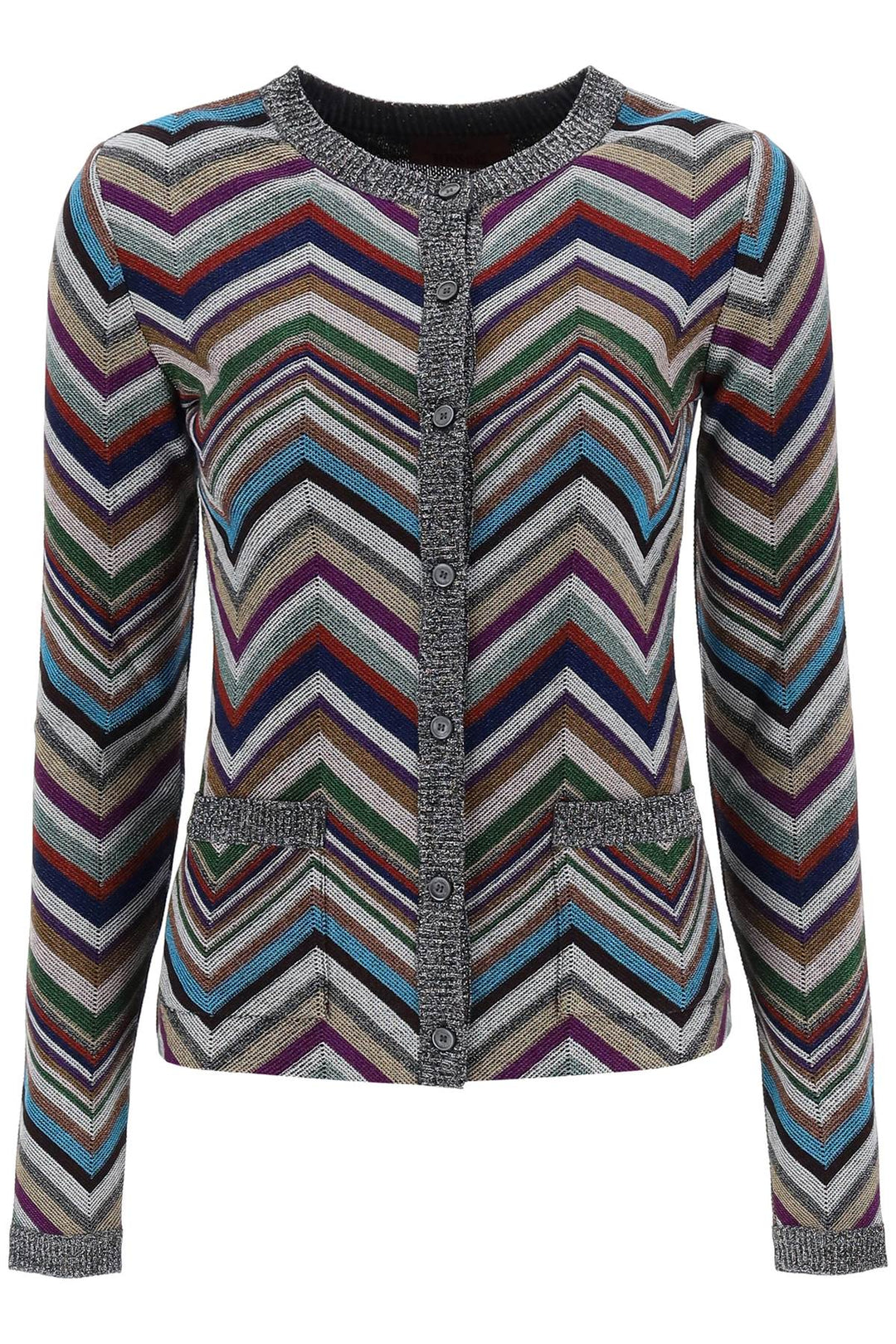 Lurex Knit Cardigan With Herringbone Motif - Missoni - Women