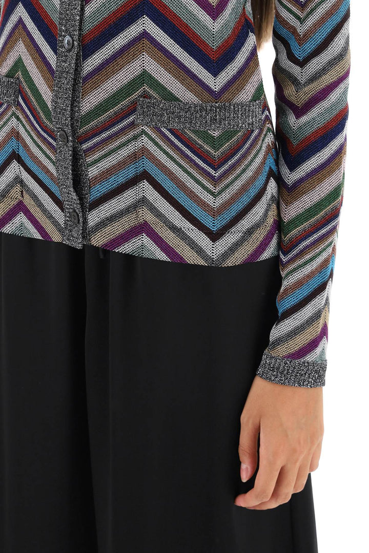 Lurex Knit Cardigan With Herringbone Motif - Missoni - Women