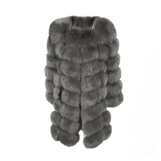 Extra Dark Gray Fox Fur Jacket