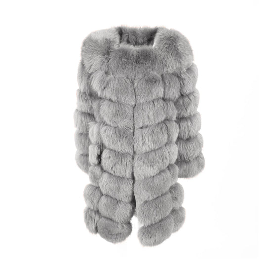 Extra Light Gray Fox Fur Jacket