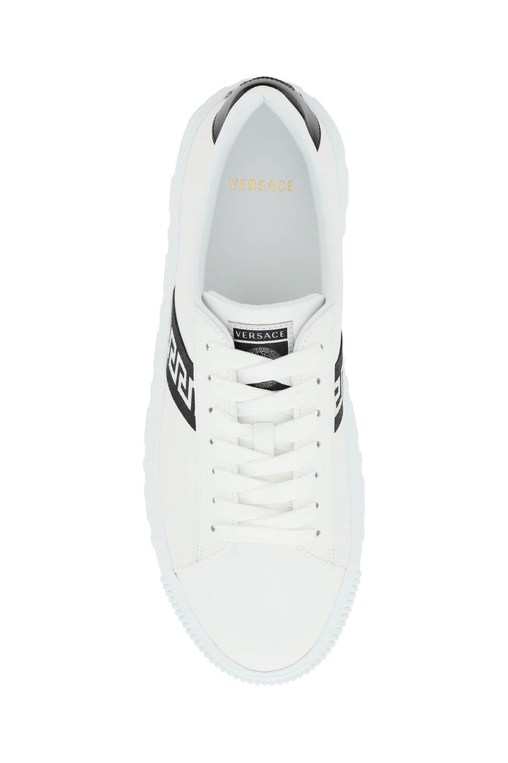 Leather Greca Sneakers - Versace - Men