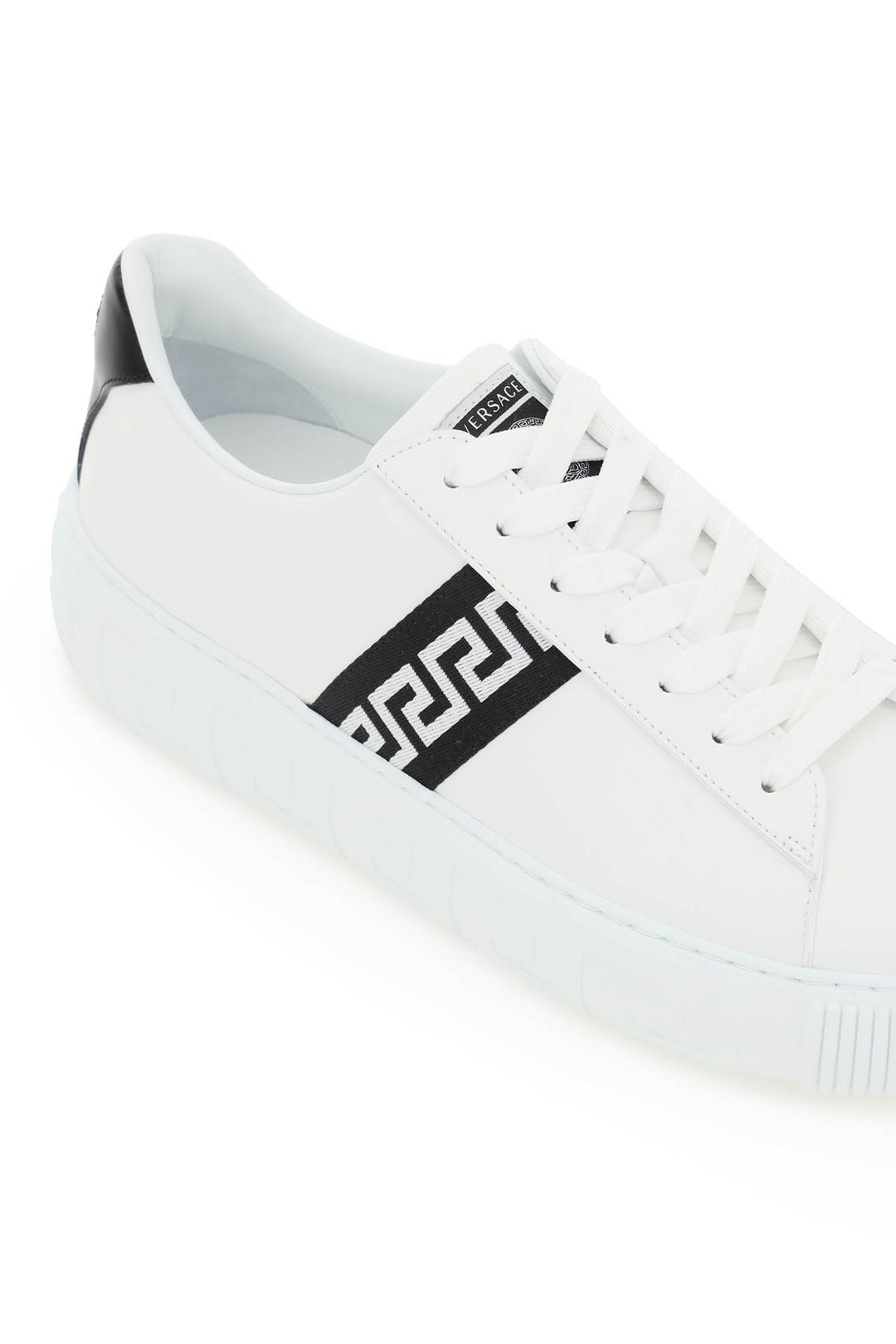 Leather Greca Sneakers - Versace - Men