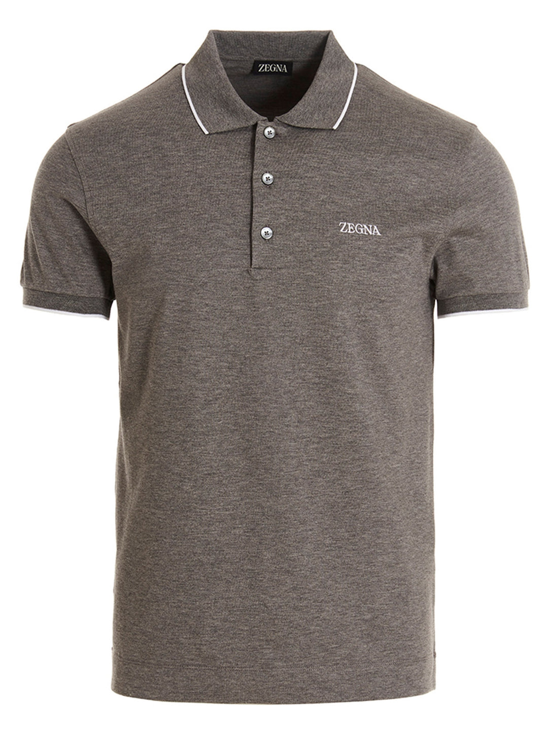 Logo Embroidery  Shirt Polo Gray