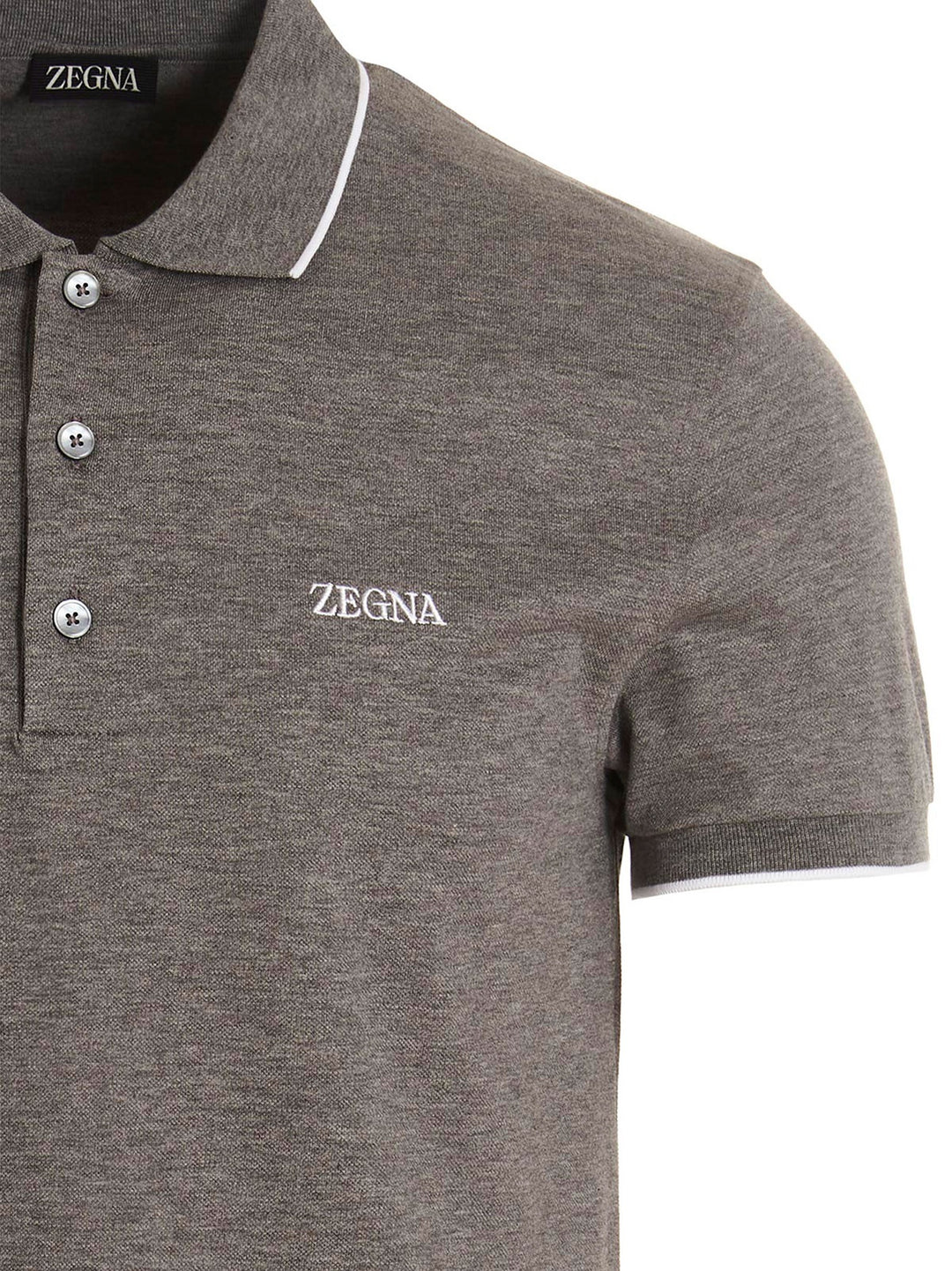 Logo Embroidery  Shirt Polo Gray