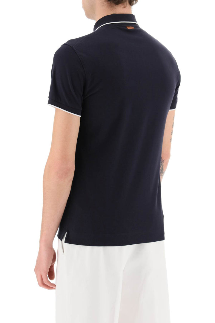 Logoed Cotton Polo Shirt - Zegna - Men