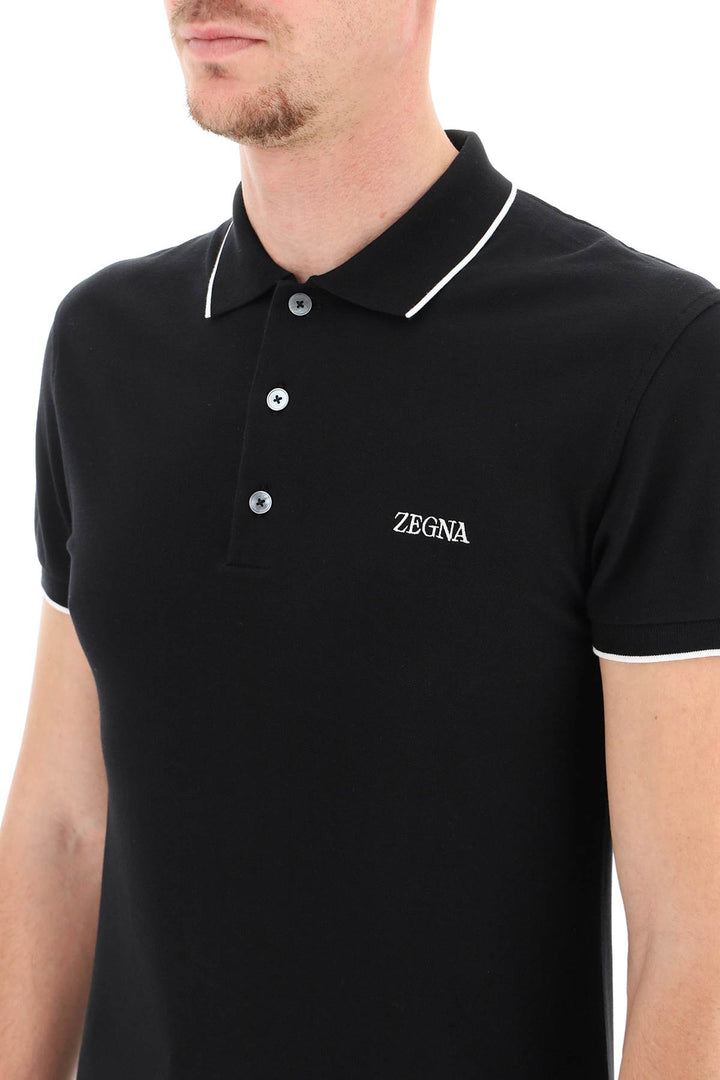 Logoed Cotton Polo Shirt - Zegna - Men