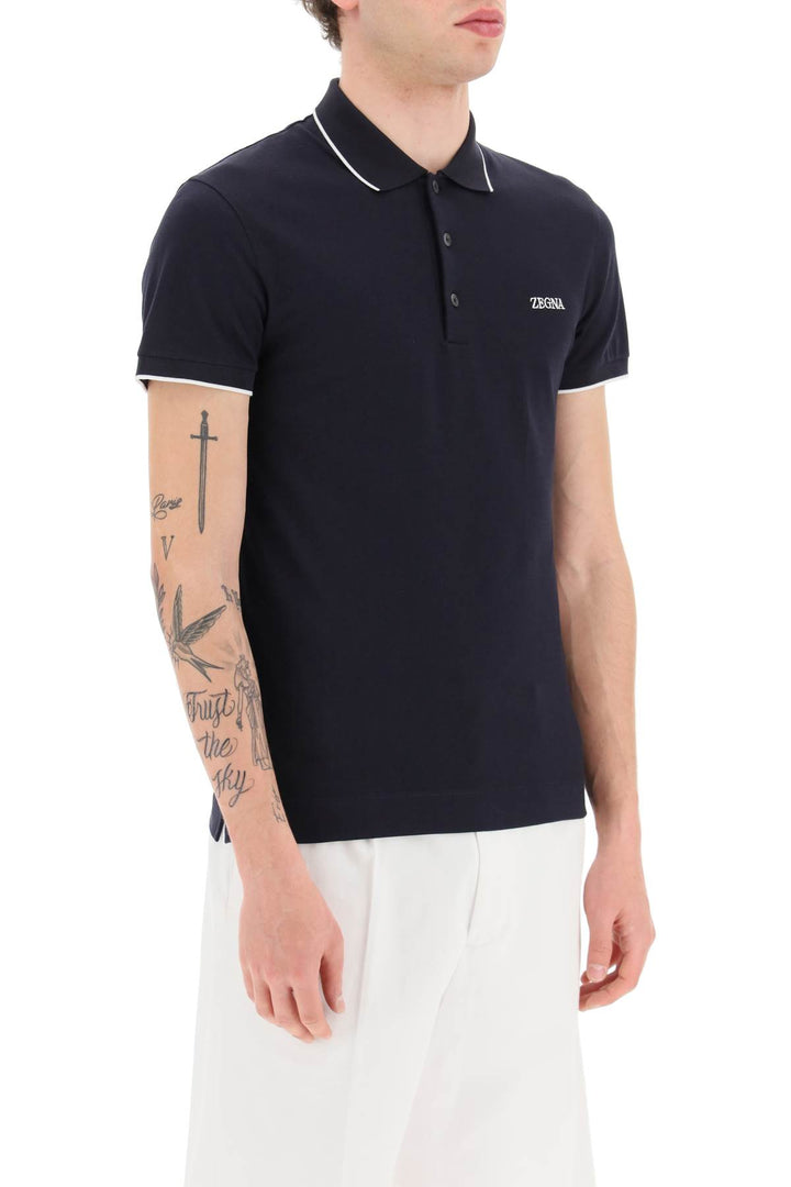 Logoed Cotton Polo Shirt - Zegna - Men