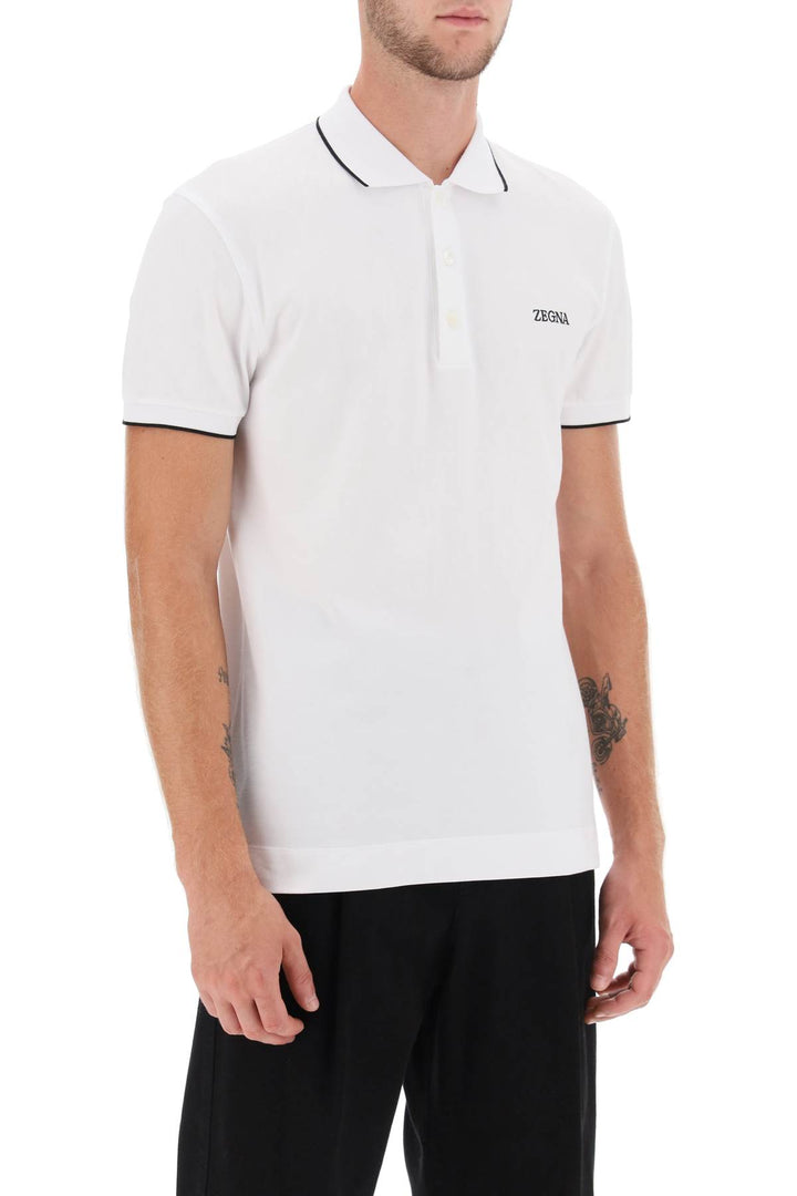 Logoed Cotton Polo Shirt - Zegna - Men