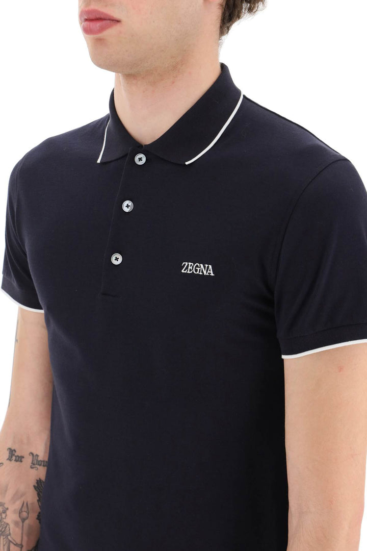 Logoed Cotton Polo Shirt - Zegna - Men