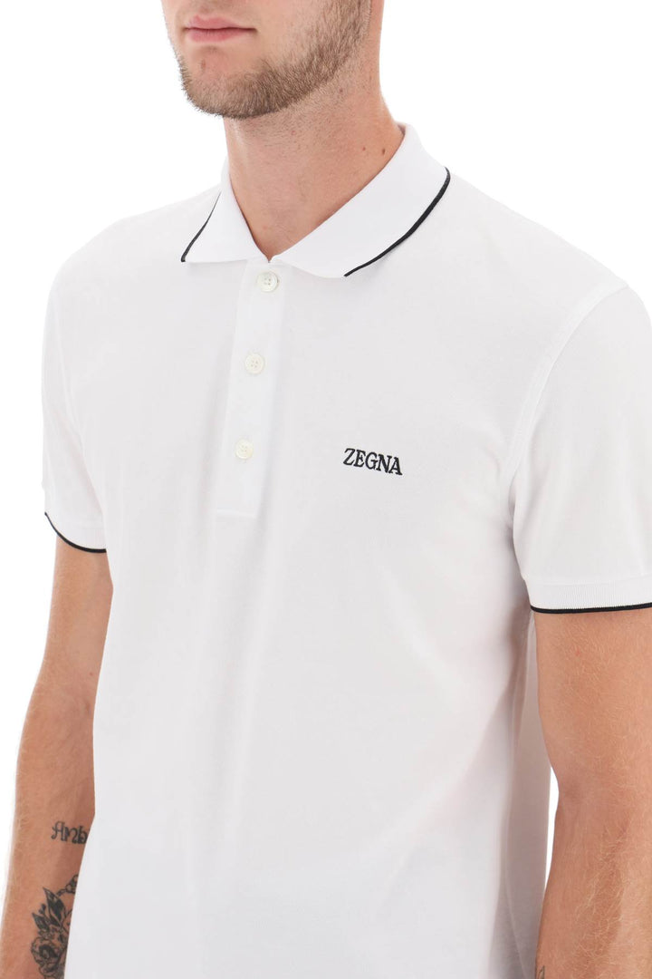 Logoed Cotton Polo Shirt - Zegna - Men