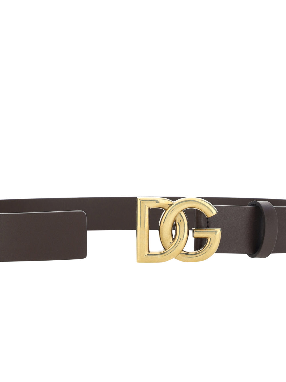 Leather logoed belt