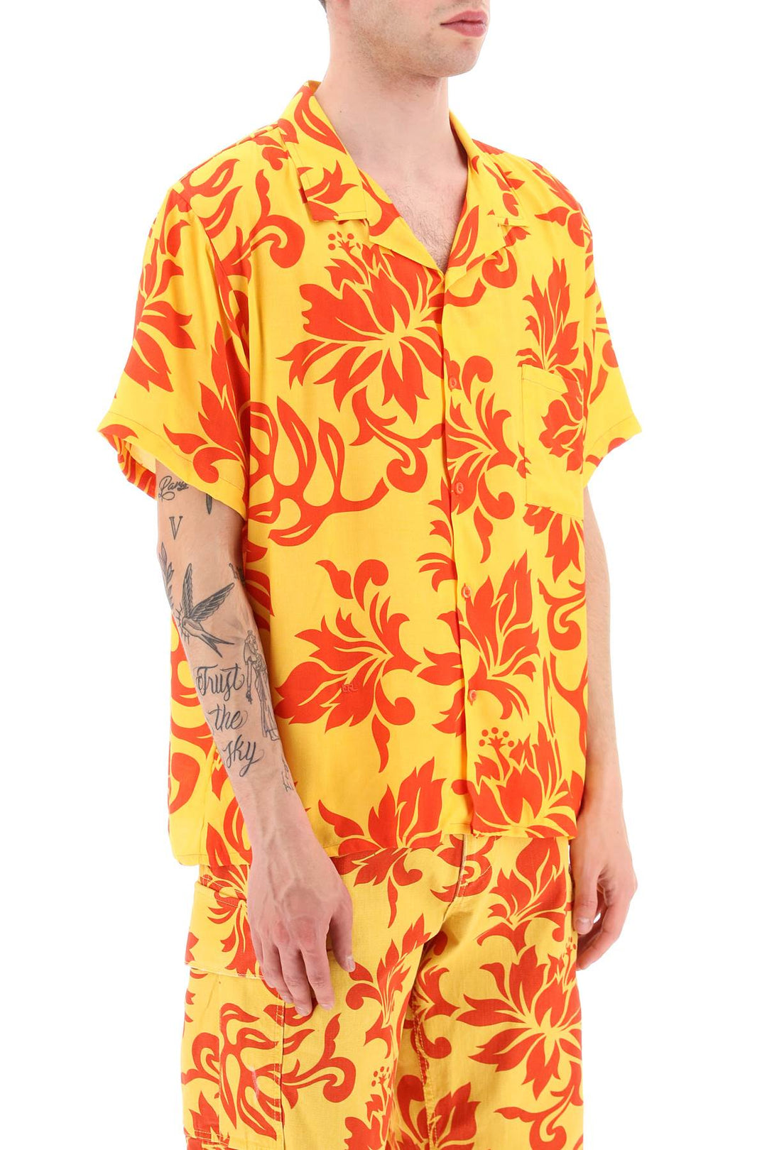 Printed Viscose Bowling Shirt - Erl - Men