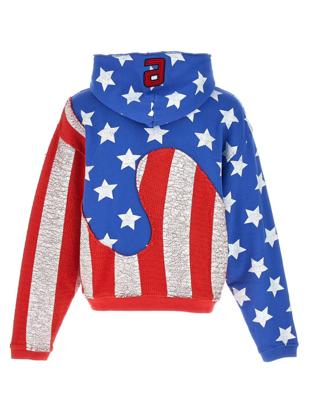 Print Patchwork Hoodie Sweatshirt Multicolor