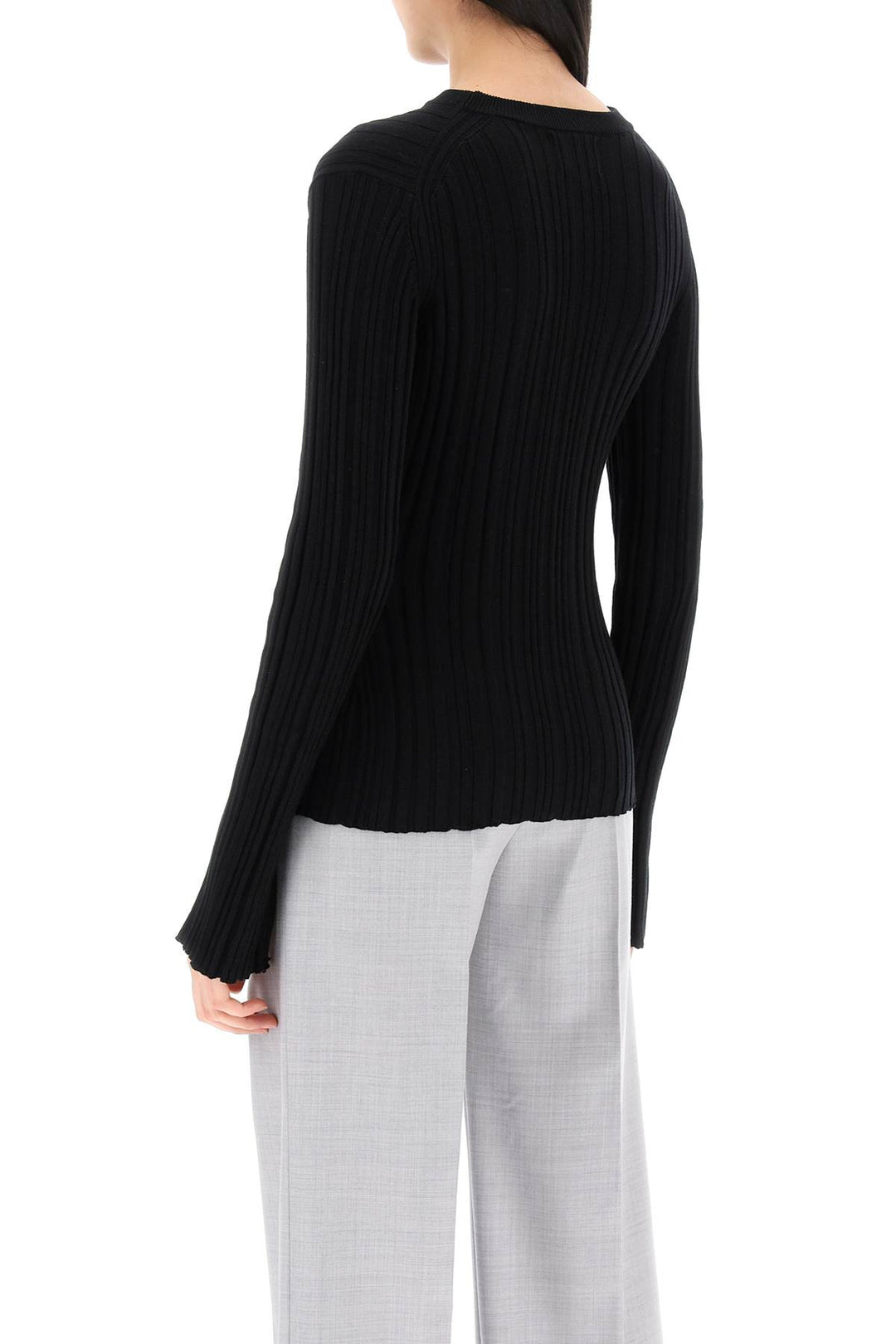 Evie Ribbed Crew Neck Sweater - Loulou Studio - Women