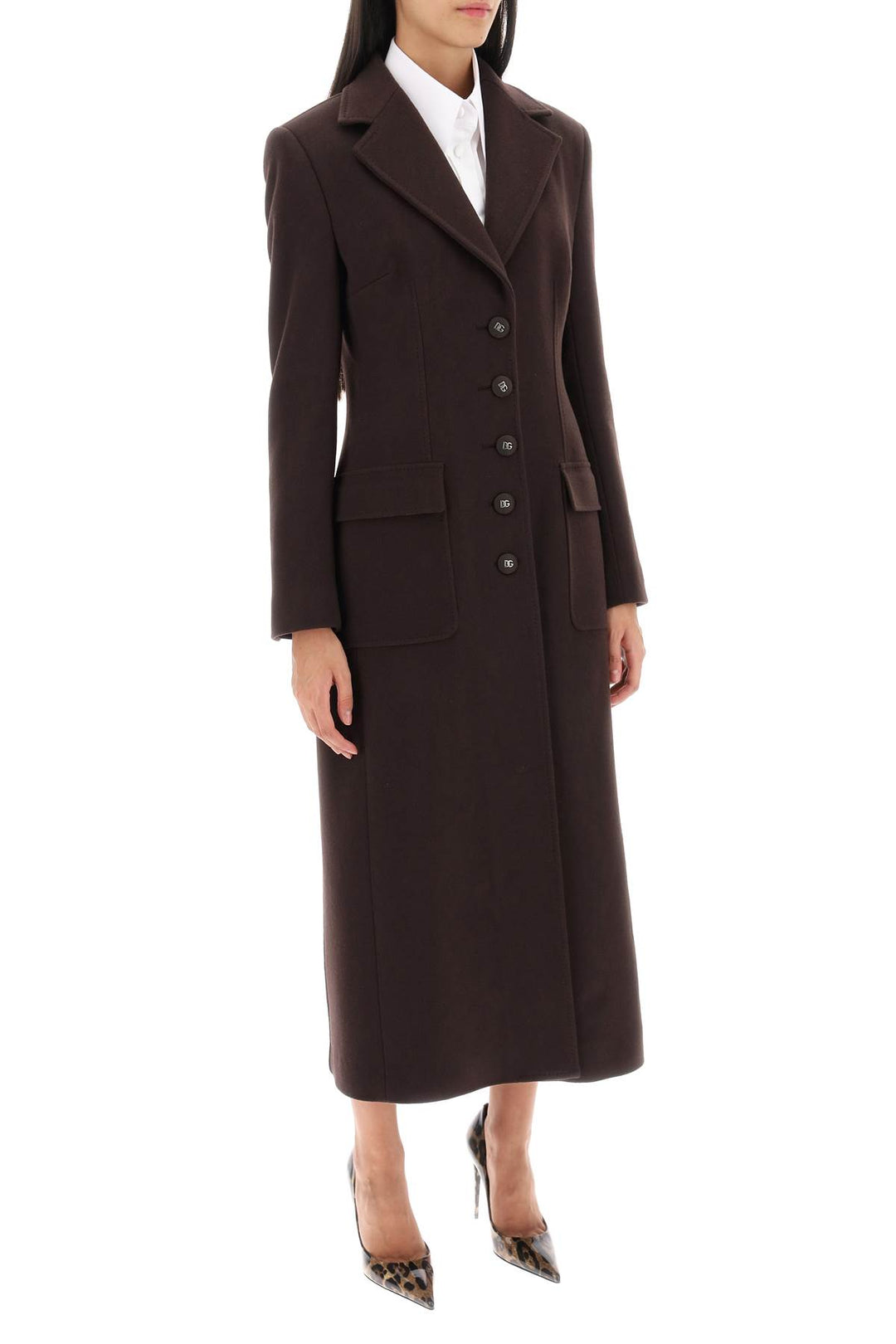 Shaped Coat In Wool And Cashmere - Dolce & Gabbana - Women