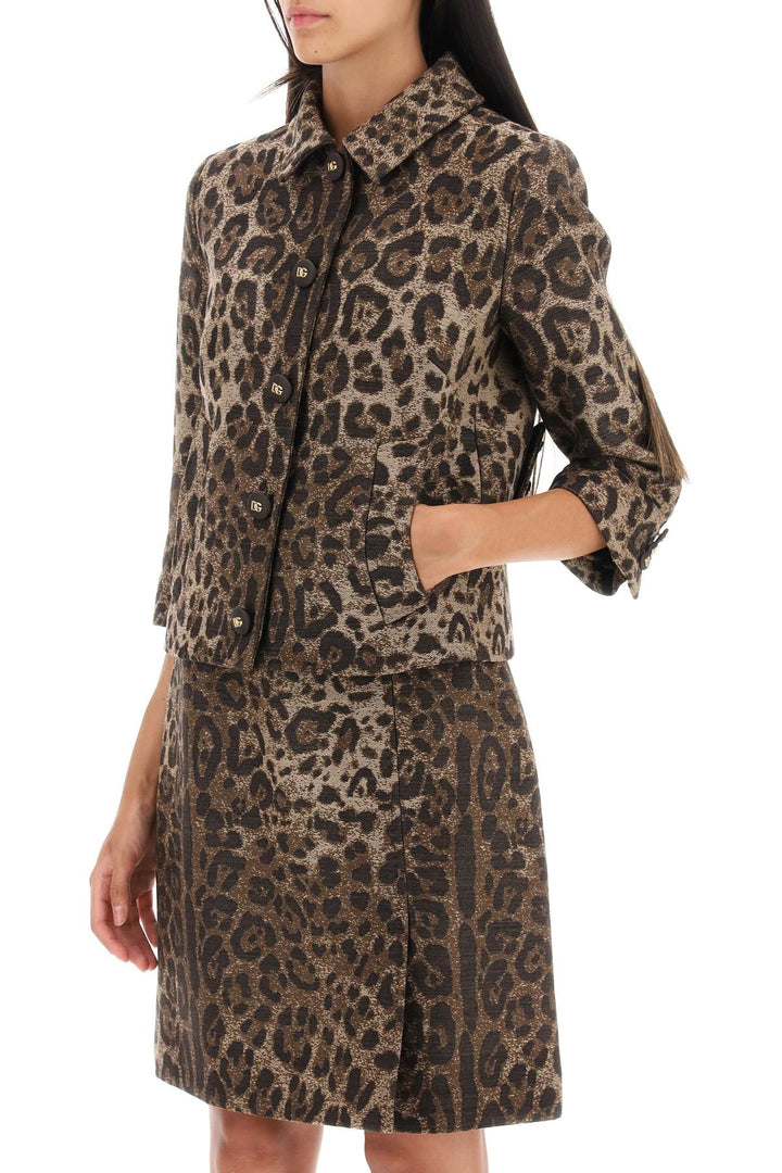 Wool Jacquard Bolero Jacket With Leopard Motif - Dolce & Gabbana - Women