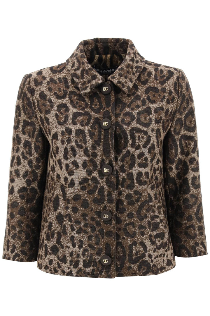 Wool Jacquard Bolero Jacket With Leopard Motif - Dolce & Gabbana - Women