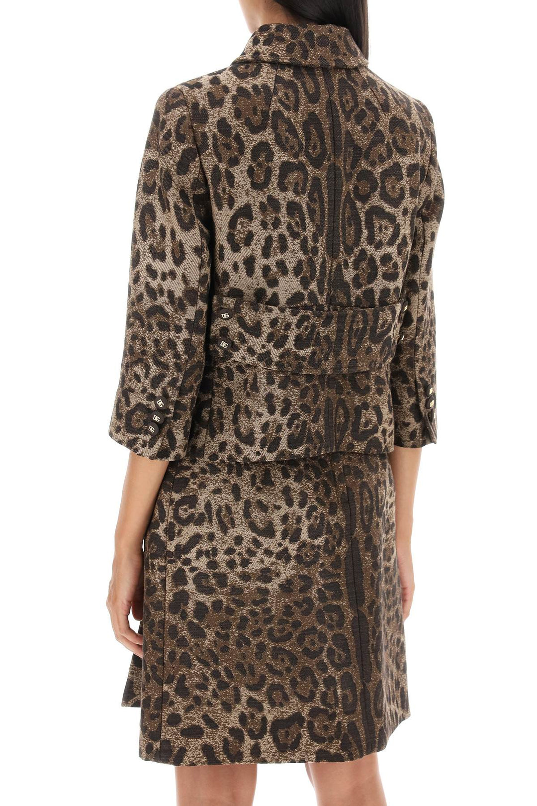 Wool Jacquard Bolero Jacket With Leopard Motif - Dolce & Gabbana - Women