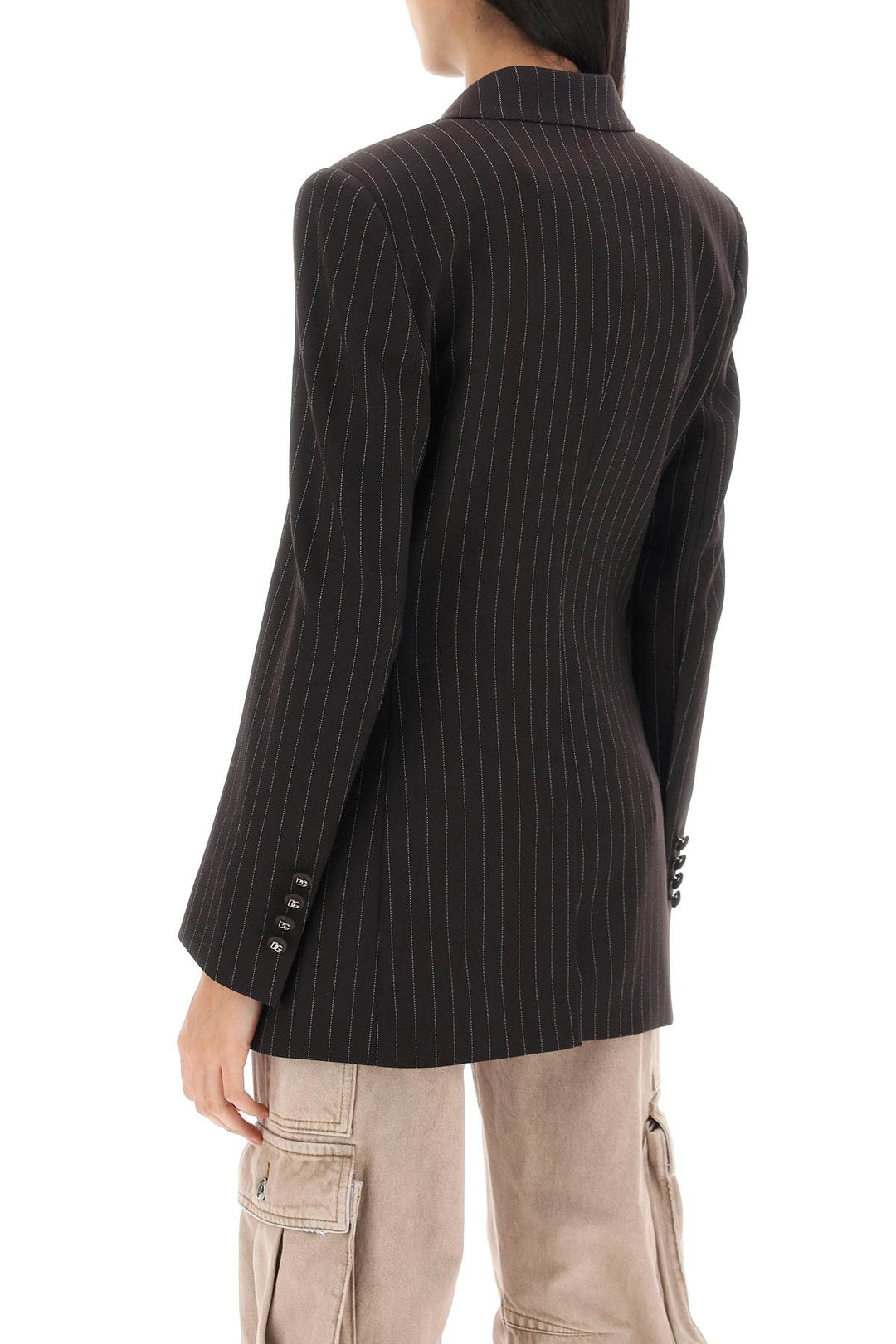 Pinstriped Turlington Jacket - Dolce & Gabbana - Women