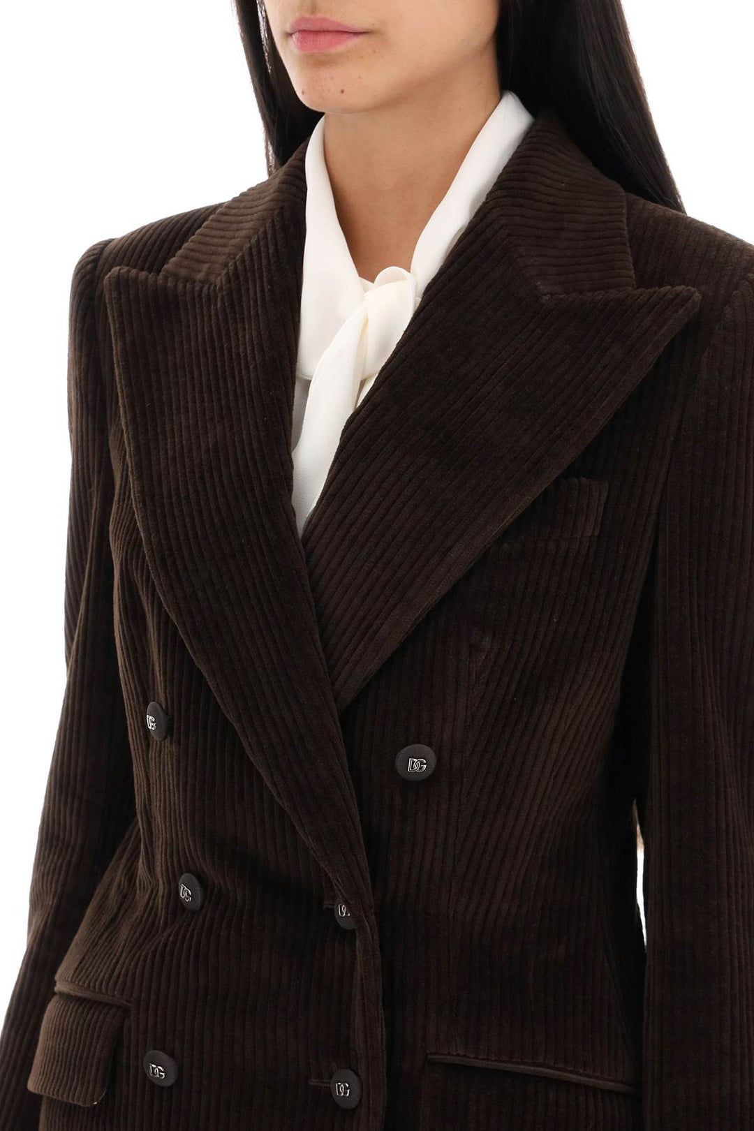 Double Breasted Corduroy Jacket - Dolce & Gabbana - Women