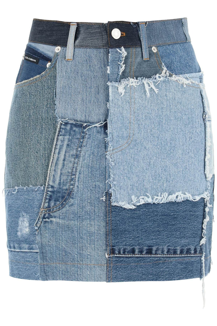 Patchwork Denim Mini Skirt - Dolce & Gabbana - Women