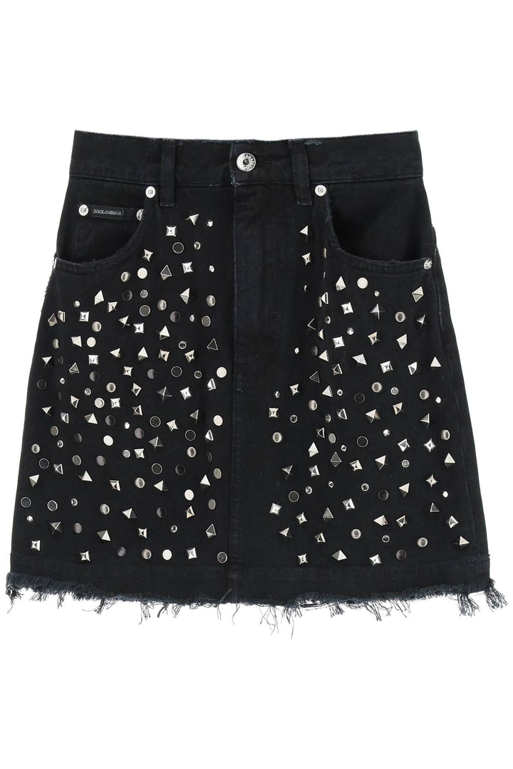 Studded Denim Mini Skirt - Dolce & Gabbana - Women