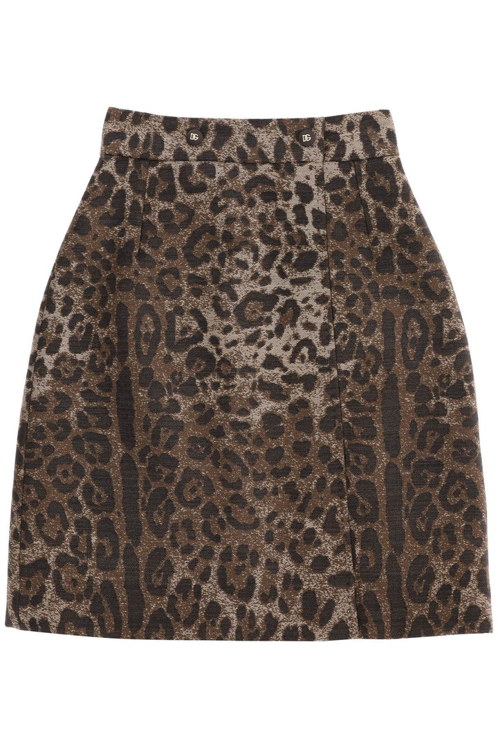 Wool Jacquard Skirt With Leopard Motif - Dolce & Gabbana - Women