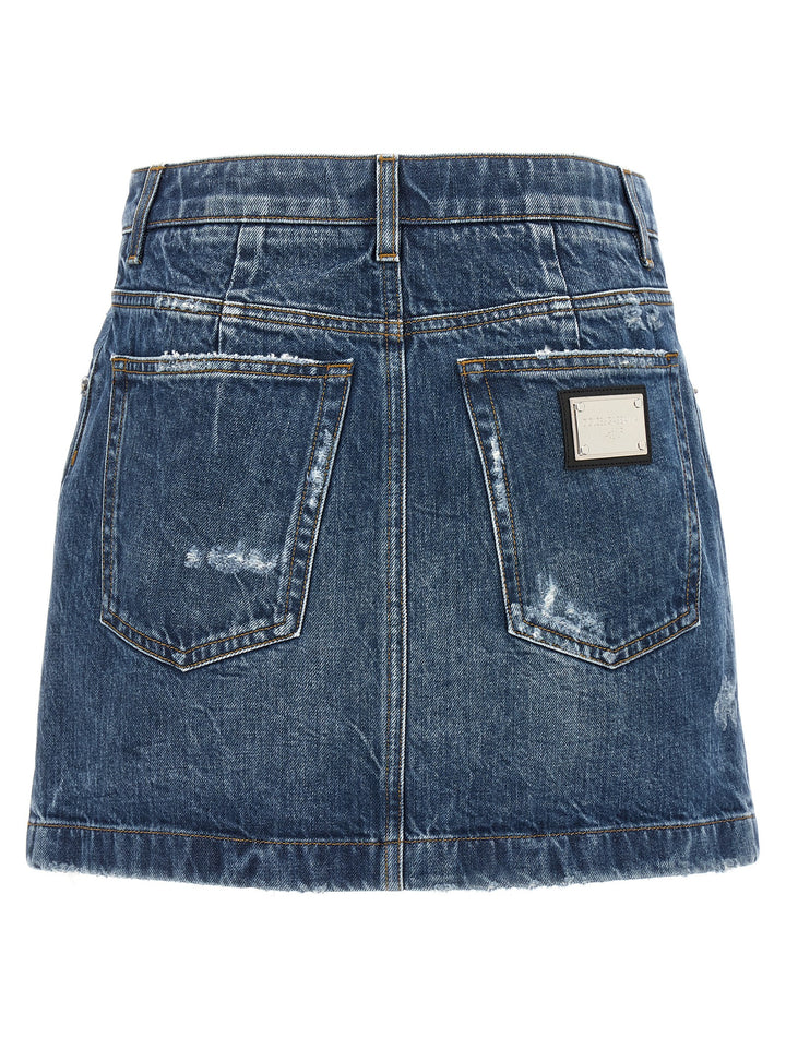 Gonnam Mini Denim Skirts Blue