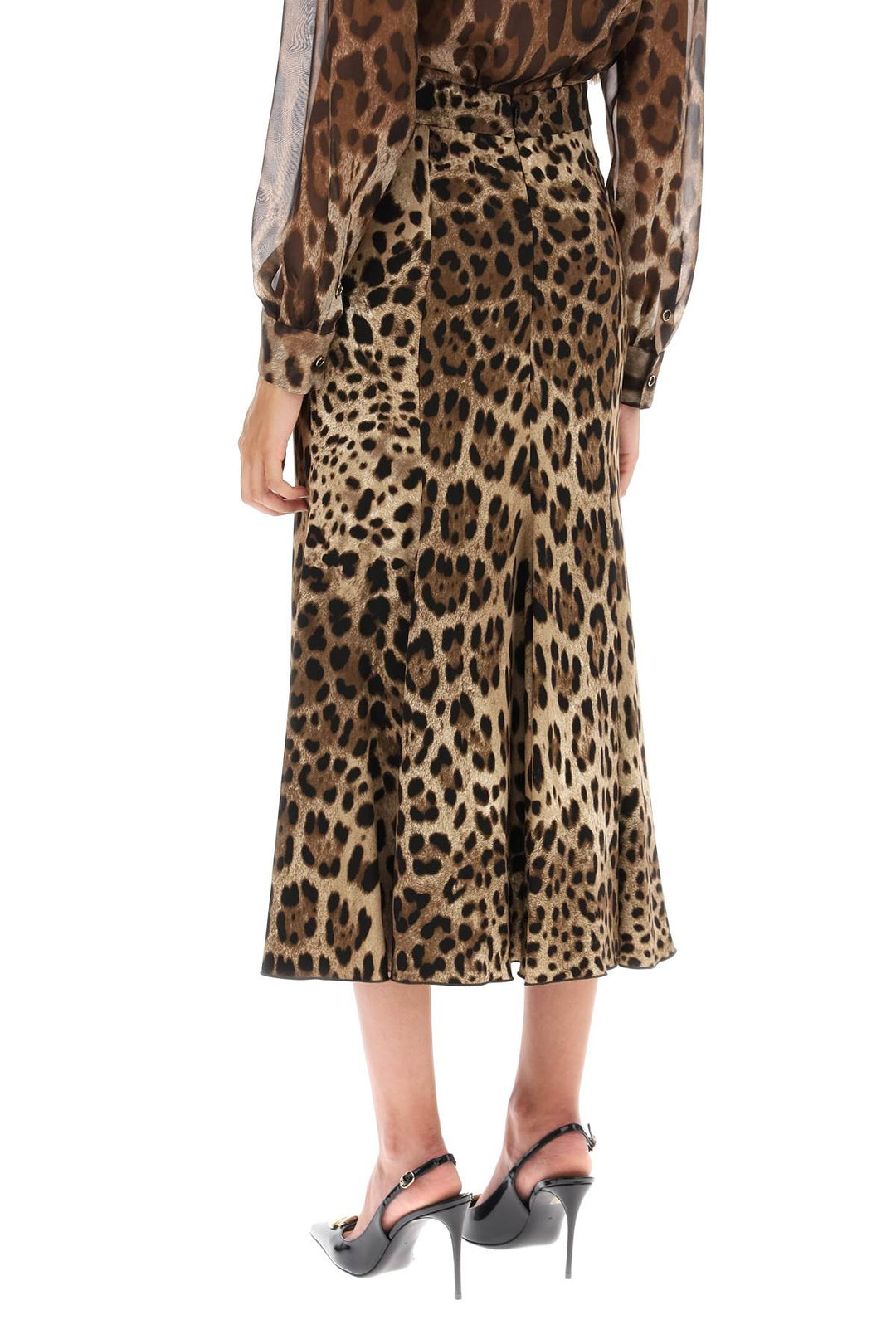 Leopard Print Jersey Midi Skirt - Dolce & Gabbana - Women