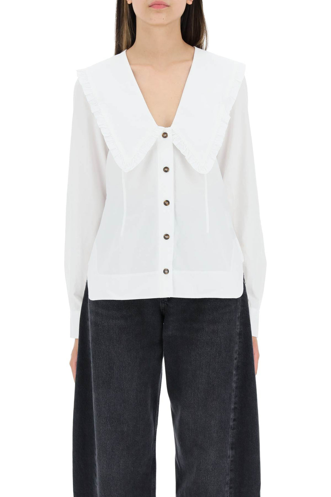 Shirt With Peter Pan Collar - Ganni - Women