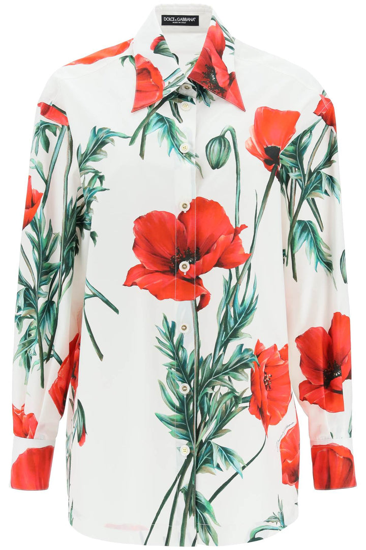 Poppy Print Poplin Shirt - Dolce & Gabbana - Women