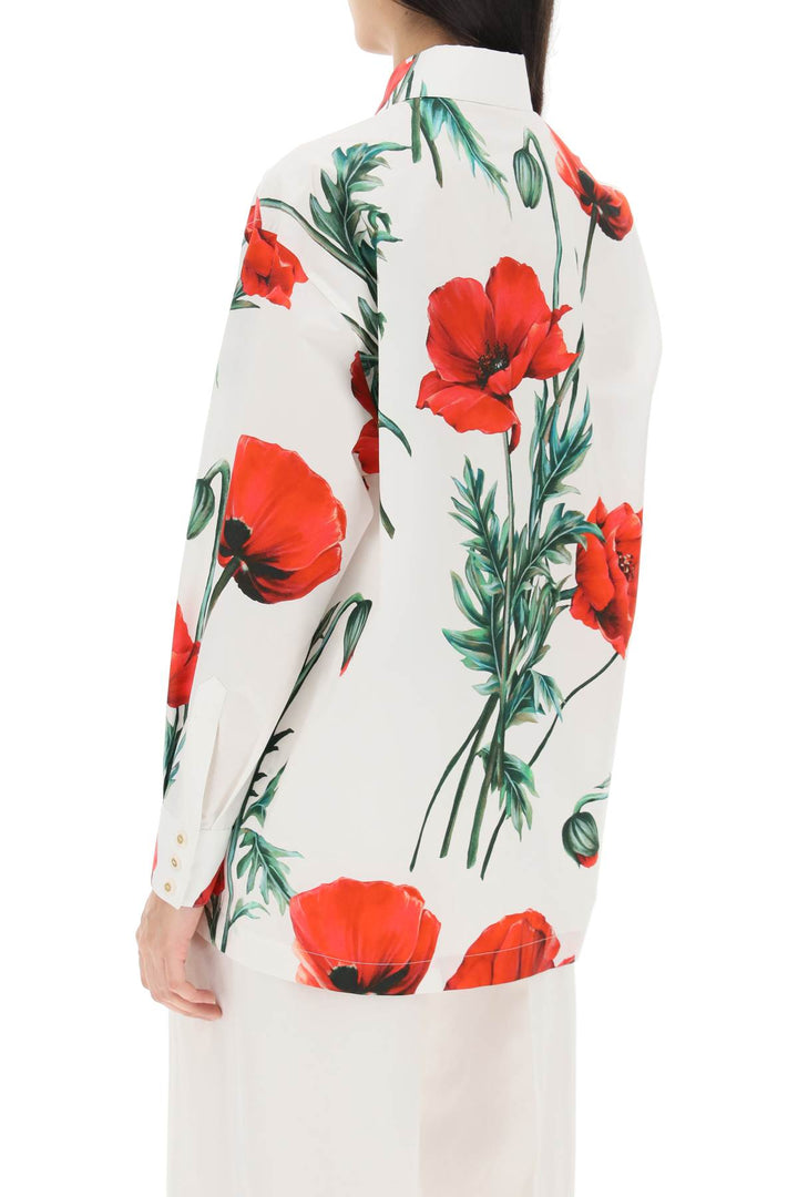 Poppy Print Poplin Shirt - Dolce & Gabbana - Women