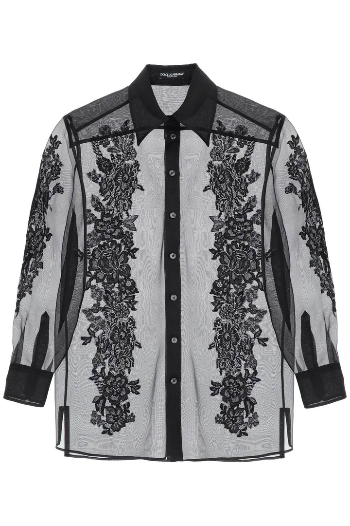 Organza Shirt With Lace Inserts - Dolce & Gabbana - Women