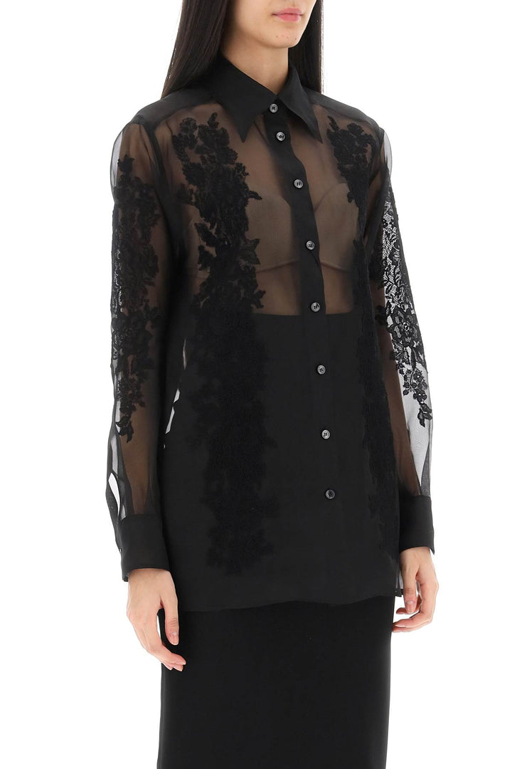 Organza Shirt With Lace Inserts - Dolce & Gabbana - Women