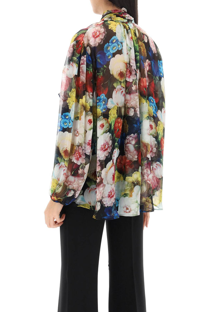 Nocturnal Flower Lavallière Tie Blouse - Dolce & Gabbana - Women