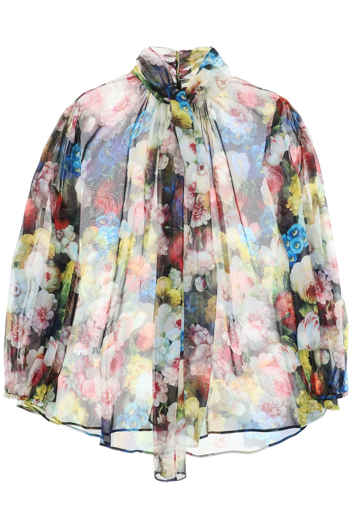 Nocturnal Flower Lavallière Tie Blouse - Dolce & Gabbana - Women