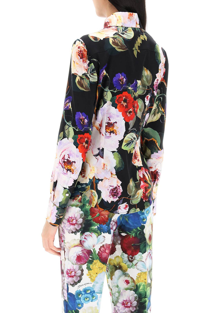 Rose Garden Shirt In Satin - Dolce & Gabbana - Women