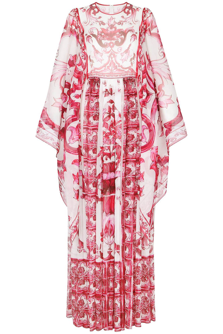 Maxi Dress In Chiffon With 'Maiolica' Pattern - Dolce & Gabbana - Women