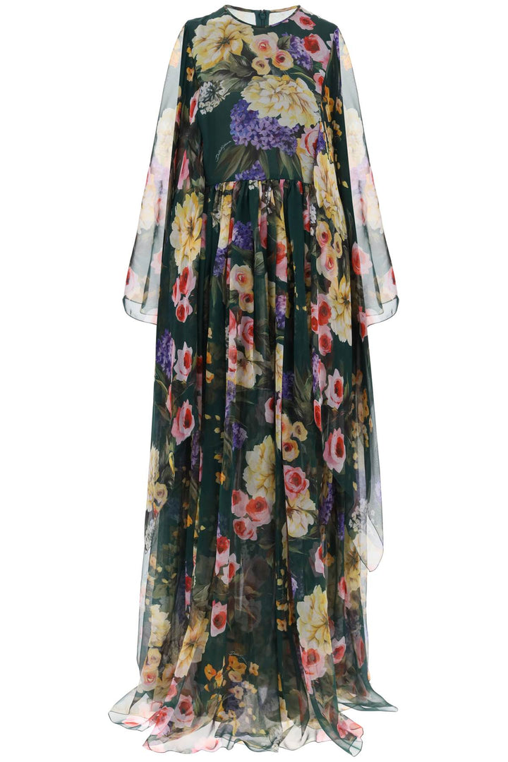 Chiffon Maxi Dress With Garden Print - Dolce & Gabbana - Women