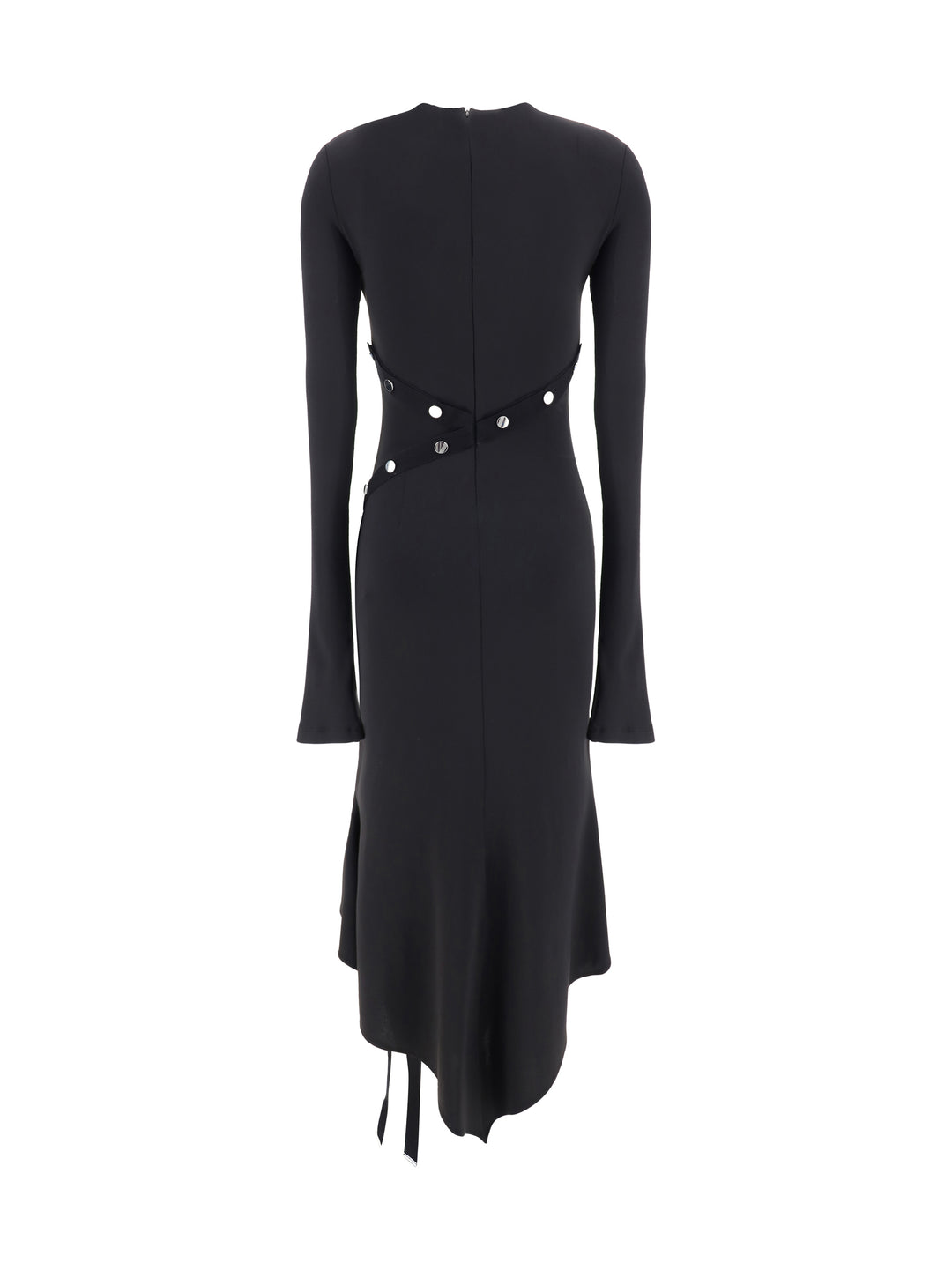 Asymmetric midi dress with detachable panels